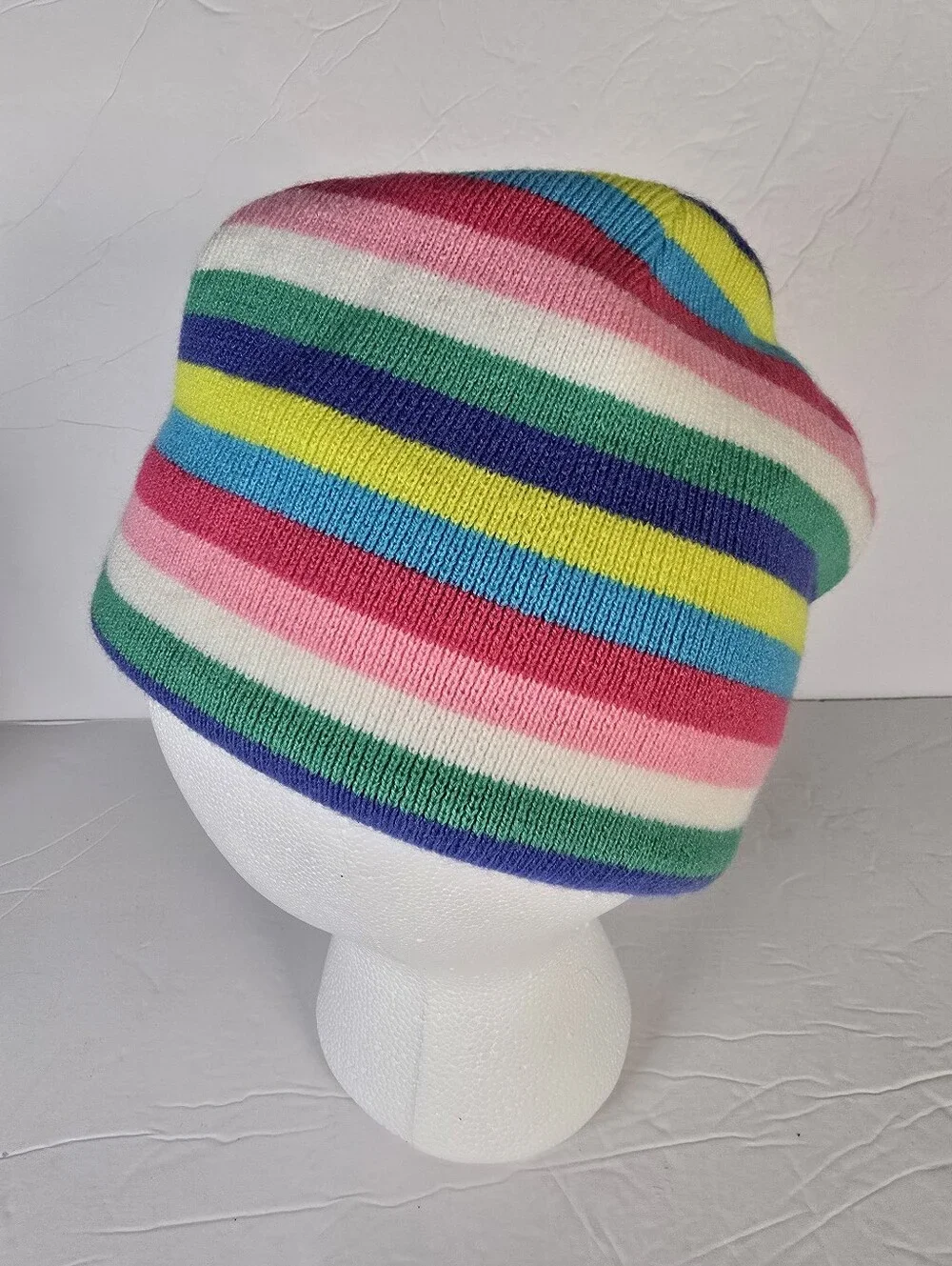 NWOT Carhartt Girls Youth Striped Multicolor Beanie Bright Rainbow Knit One Size